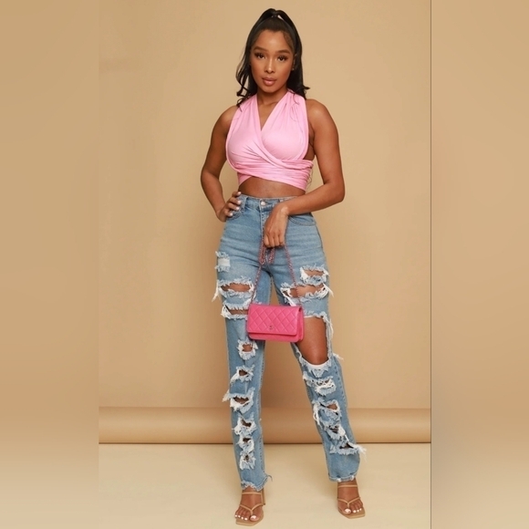 Puzzler Multi Way Wrap Top *Candy Pink* NEW!!Sexy!! - Picture 5 of 5